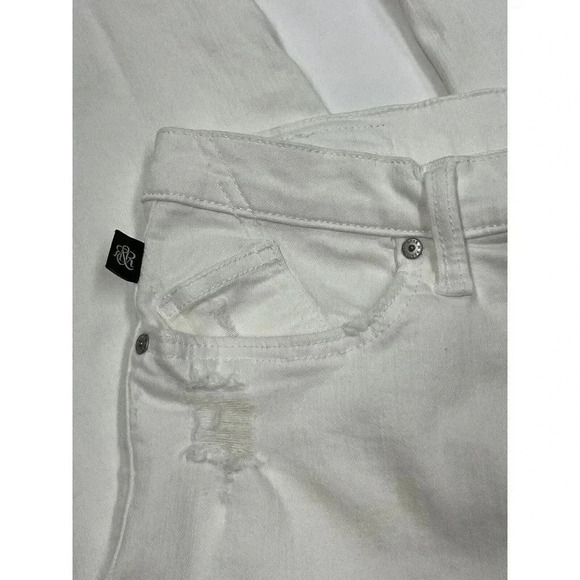 Rock & Republic Kendall Straight Leg White Distressed Cropped Jeans - Plus Sz 16 - Picture 5 of 12